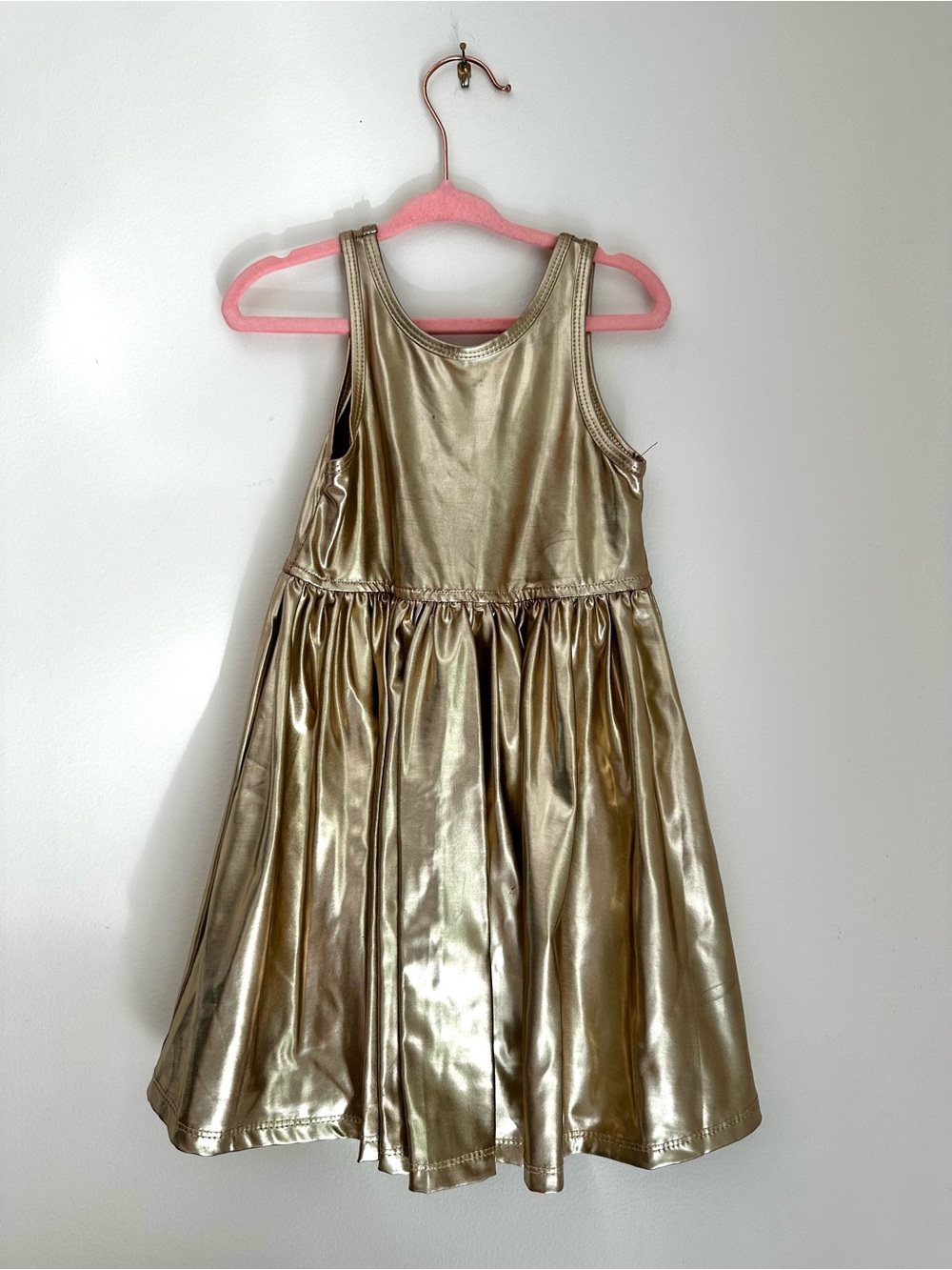 Pink Chicken Gold Metallic Sleeveless Dress